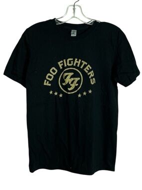 Gildan Black Foo Fighters Graphic Tee with Gold Logo
